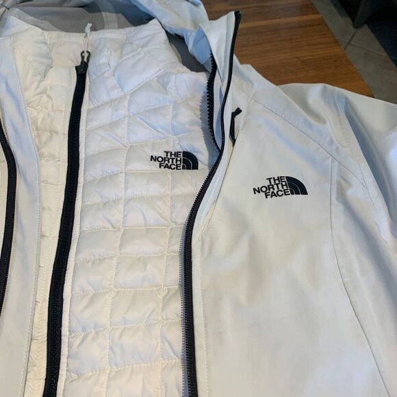 North Face fall, winter, spring jacket duo, white, Sz M, inner puffer,windbreak - Picture 6 of 16
